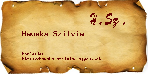 Hauska Szilvia névjegykártya